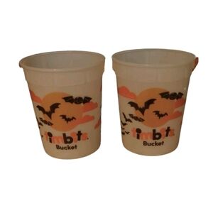 MBT Halloween Buckets - White with Black and Orange Bats